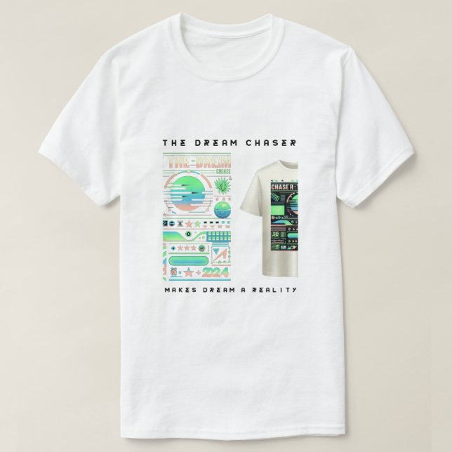 "Dream Chaser" Vibrant Abstract Design T Shirt (Design framsida)