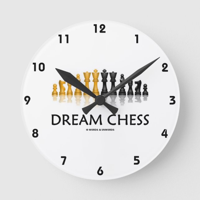 Dream Chess Reflective Chess Set (Chess Delarare) Rund Klocka (Framsida)
