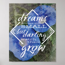 Dream-citatteckeninspiration poster en stor dröm