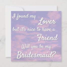 Dream Clouds Lover Bridesmaid Proposal Card Tack Kort