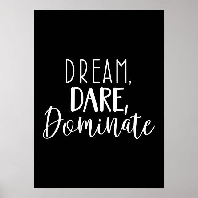 Dream, Dare, Dominate - Gym, Hustle, Success Poster (Framsidan)