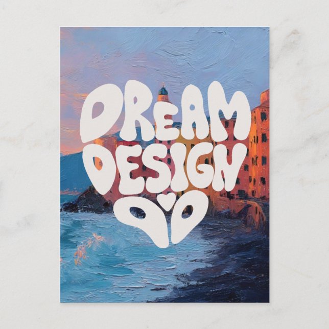 Dream Design Do Hand Lettering Typography for Arti Vykort (Framsida)