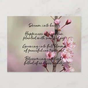 Dream Dikt Cherry Blommar Flowers Vykort