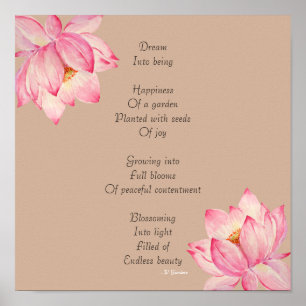 Dream Dikt med Lotus Flowers Poster