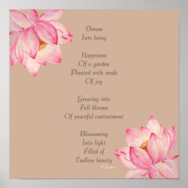 Dream Dikt med Lotus Flowers Poster (Framsidan)