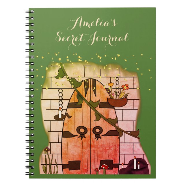 Dream Door Fairy Tale Teckning Secret Journal Anteckningsbok (Framsidan)