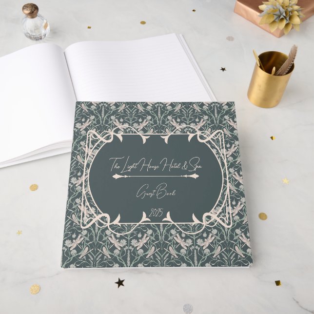 Dream Dragonfly Cornblomma, Stars, Chevron Gästböcker (Framsidan öppen)