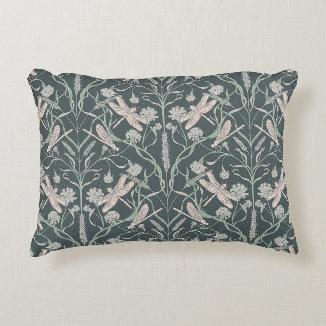 Dream Dragonfly Cornblomma, Stars, chevron Prydnadskudde (Framsidan)