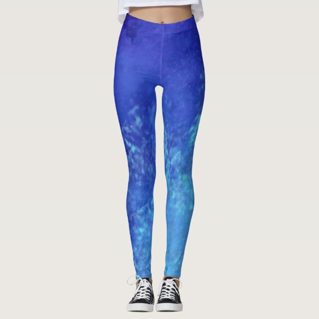 Dream-effekt målar pluttermoln blå leggings (Framsida)
