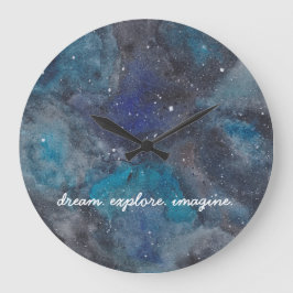 Dream Explore Imagine Inspirational Galaxy Space Stor Klocka