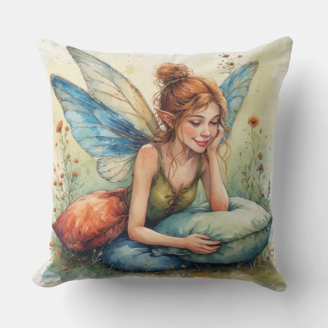 Dream Fairy Holding 2 Pillows Kudde (Framsida)