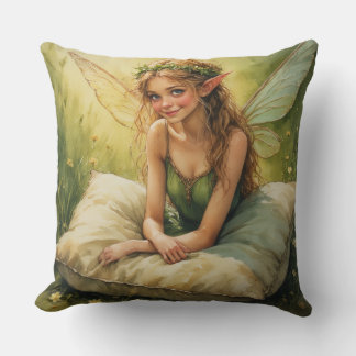 Dream Fairy Holding Pillow Kudde