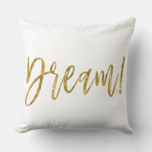 Dream Faux Gold Foil Pillow Kudde