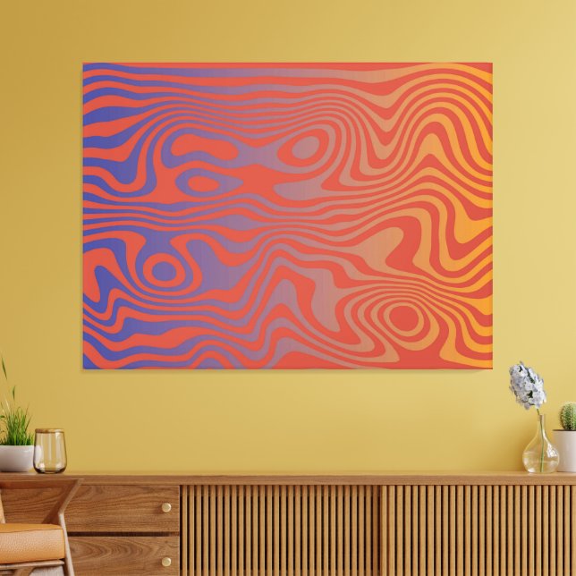 Dream Flow l Abstract Trippy Pattern - No. 01 Canvastryck (Insitu (Vardagsrum))