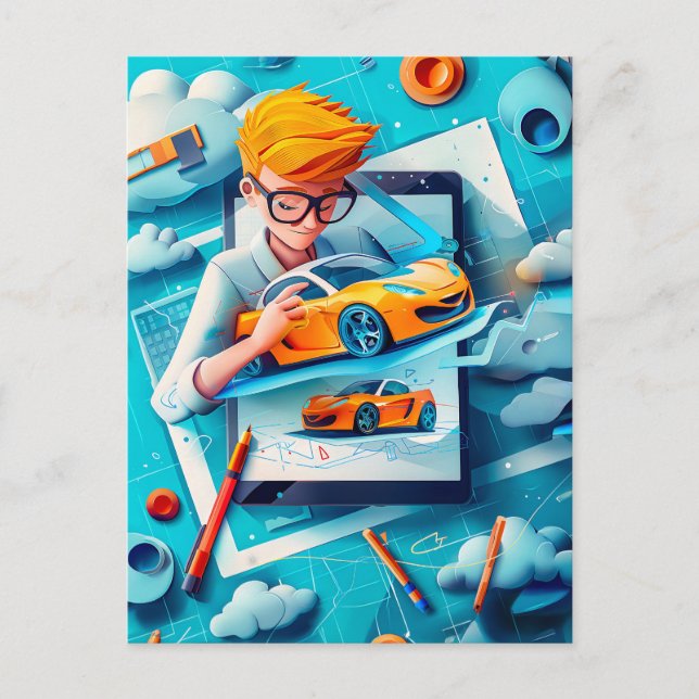 Dream för barn för framtida bildesigner helg vykort (Framsida)