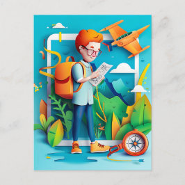 Dream för barn för framtida reseinfluencer helg vykort