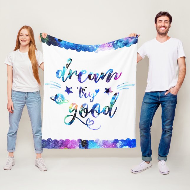 Dream. Försök. Gör Bra. Fleecefilt (På plats)