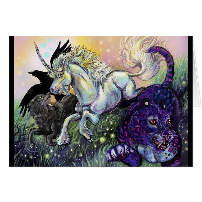 Dream Gaurdians med E. Dickinson Dikt Inside Hälsningskort (Framsidan Horizontal)