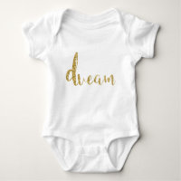 "Dream" Guld Typography Flicka Snyggt Chic