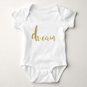 "Dream" Guld Typography Flicka Snyggt Chic T Shirt