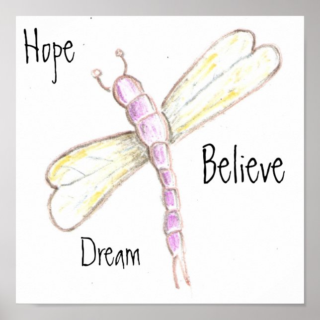 Dream Hope Tro Dragonfly Poster (Framsidan)