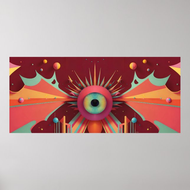 Dream Horizon Ken Gage Fantasy OpArt Poster (Framsidan)