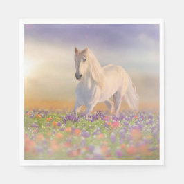 Dream Horse som går genom rosa Blomskugga Pappersservett