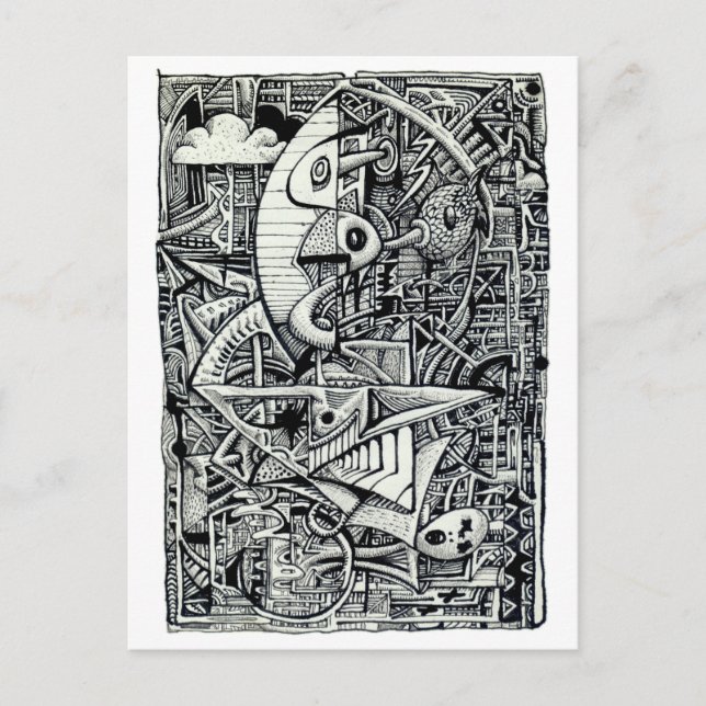 Dream House, bläck teckning Vykort (Framsida)