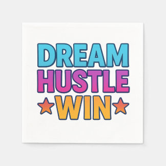 DREAM HUSTLE WIN Motivational Pappersservett