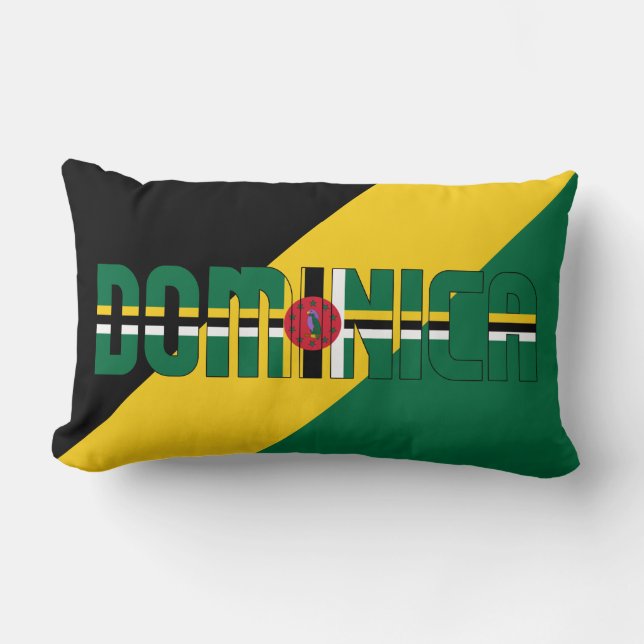 Dream i Färg med Dominica Patriotic Flagga Lumbarkudde (Framsida)