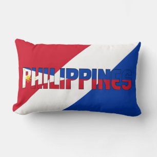 Dream i Färg med Filippinerna Patriotic Flagga Lumbarkudde