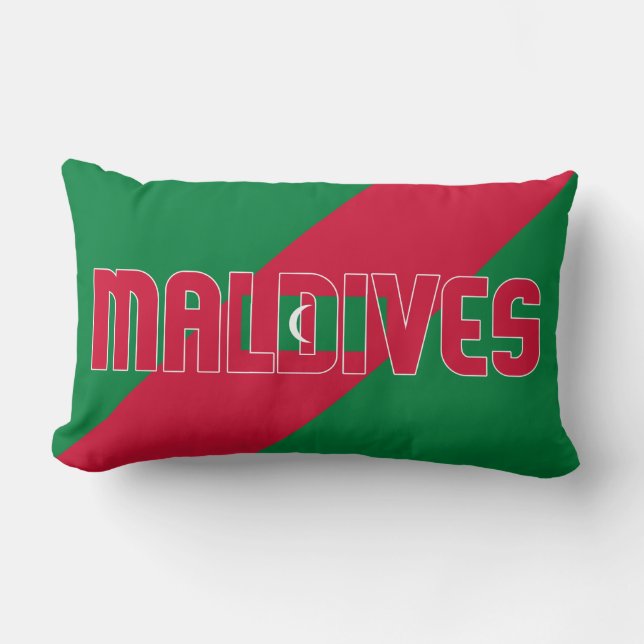 Dream i Färg med Maldiverna Patriotic Flagga Lumbarkudde (Framsida)