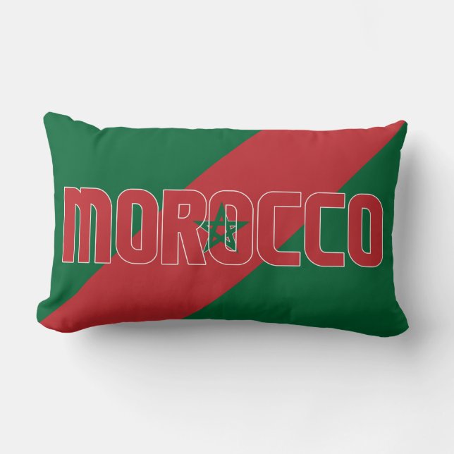 Dream i Färg med Marockos patriotiska Flagga Lumbarkudde (Framsida)