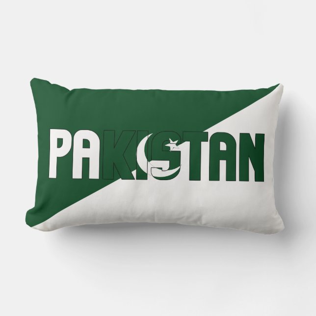 Dream i Färg med Pakistan Patriotic Flagga Lumbarkudde (Framsida)