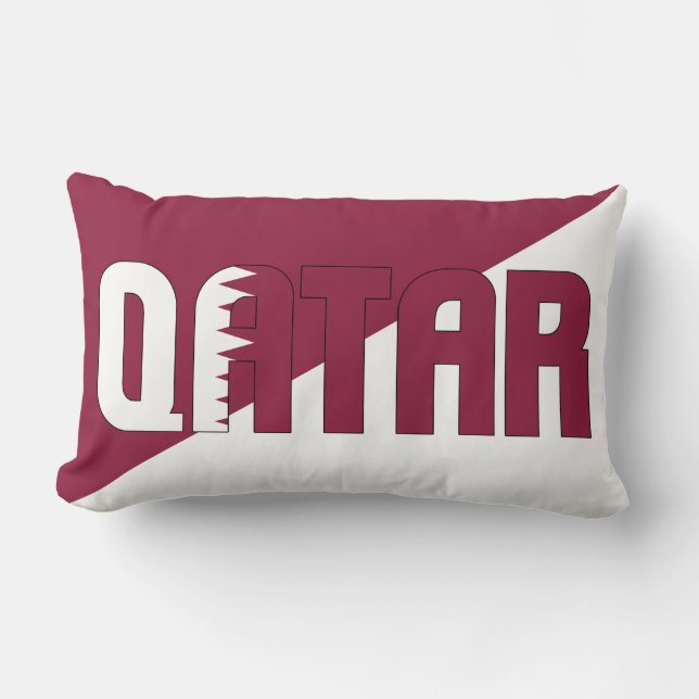 Dream i Färg med Qatar-Flagga Lumbarkudde (Framsida)