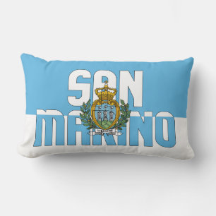 Dream i Färg med San Marino Patriotic Flagga Lumbarkudde