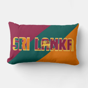 Dream i Färg med Sri Lankas patriotiska Flagga Lumbarkudde