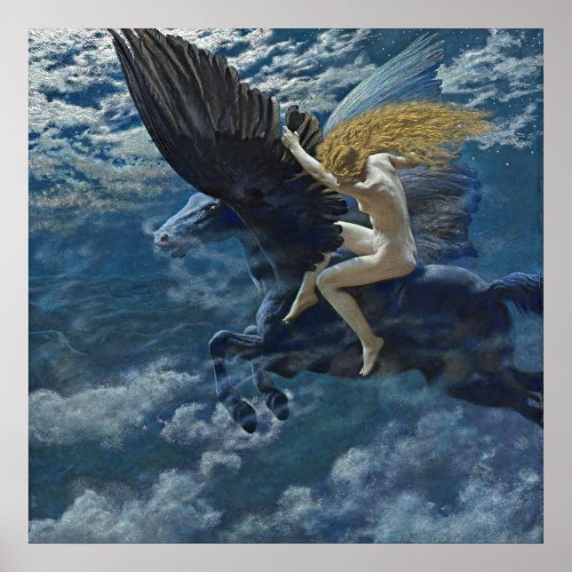 “Dream Idyll - A Valkyrie” by Edward Robert Hughes Poster (Framsidan)
