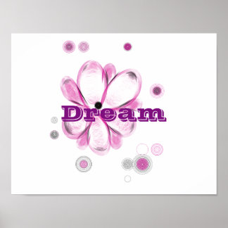 Dream Inspirational Anpassningsbar Flower Art Post Poster
