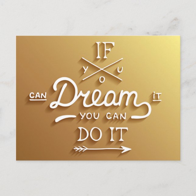 Dream Inspire Motivate Vykort (Framsida)