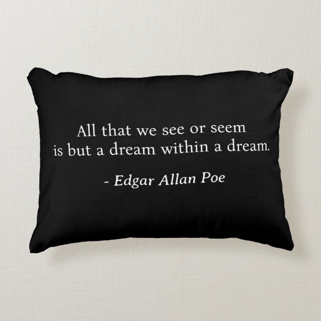 Dream inuti en Dream Edgar Allan Poe-accent Pillow Prydnadskudde (Framsidan)