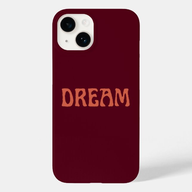 Dream iphone case i Burgundy och Orange (Baksida)