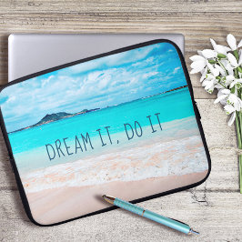 Dream It Do It Quote Hawaii Tropical Sandy Beach Laptop Fodral