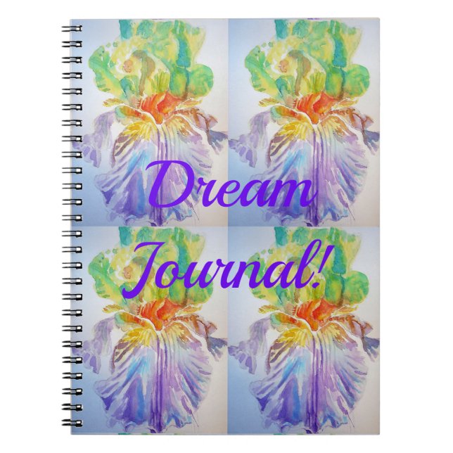 Dream Journal Iris Mönster Blommigt Flowers - bärb Anteckningsbok (Framsidan)