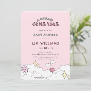 Dream Kom True Cloud Nine Baby Shower Inbjudningar