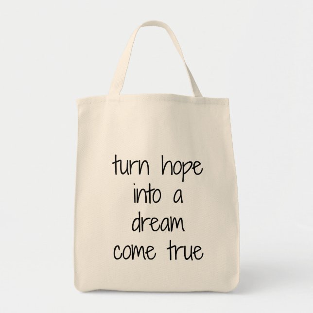 Dream Kom True Livsmedel Tote Bag Tygkasse (Framsidan)