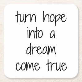 Dream Kom True Papper Underlägg Kvadrat