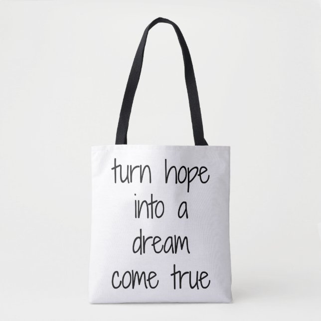 Dream Kom True Shoulder Tote Bag Tygkasse (Framsida)