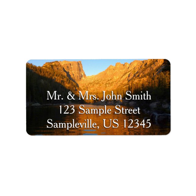 Dream Lake in Sunrise Light I Adressetikett (Framsidan)