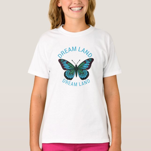Dream Land Butterfly Graphic T-Shirt (Framsida)